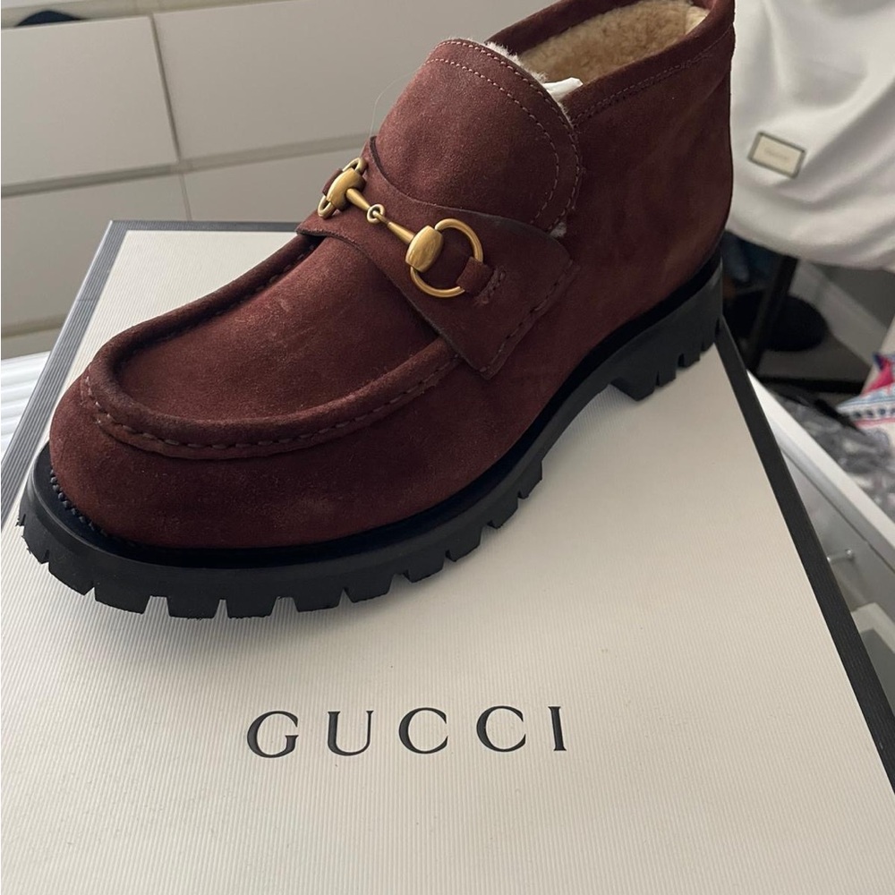 Gucci Brown Loafers with Signature Horsebit Detail